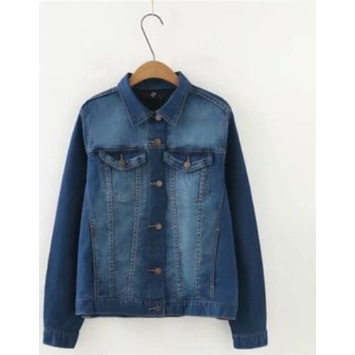 Large Size Autumn Winter Women Jeans jacket Tops Streetwear Womens Jeans Coat Big Size loose female Jeans outerwear Jacket D891