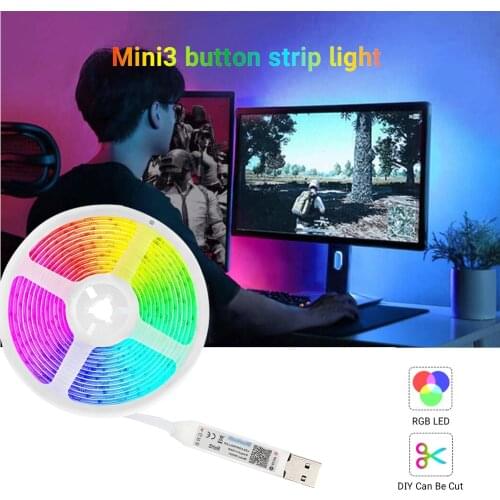 0.5-5m 18 Leds/M LED Light String USB Powered 5050 RGB Light Strip Bluetooth-Compatible Control Lamp String Home Holiday Light