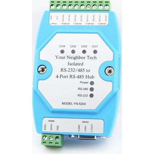 Hot Sale Isolated Bidirectional 4 Port Four Port RS485 Hub High Quality Hub Repeater Distributor UT5204 Electronic Tool