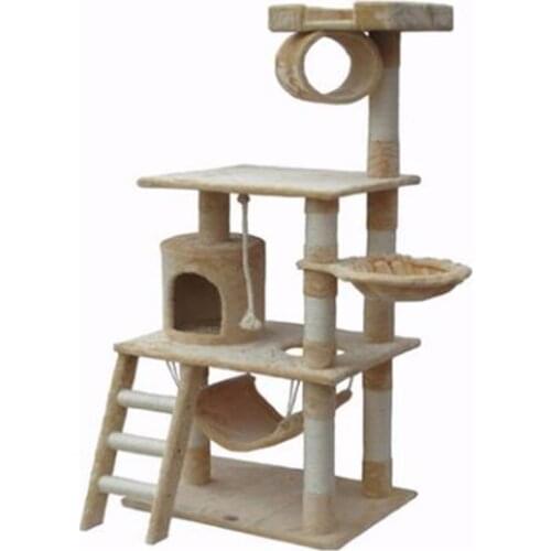 LargeToys Funny Cat Jumping Toy with Ladder Scratching Wood Climbing Tree for Cat Climbing Frame Cat Furniture