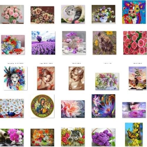 Lion Feather Flower cross stitch kit people 18ct 14ct 11ct count canvas stitches embroidery DIY handmade needlework