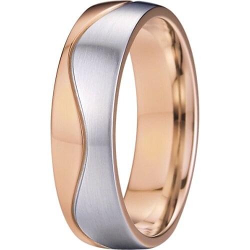Fashion Bicolor stainless steel ring Wedding bands Gift for boyfriend male ring