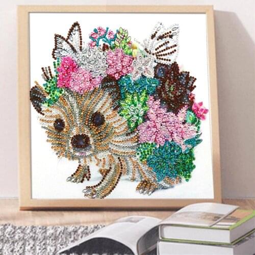 Huacan Diy Diamond Embroidery Animal Cartoon Special Shaped Diamond Painting Mosaic Hedgehog Bird Home Decoration 24x24cm
