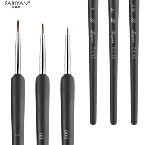 3pcs Tiny Tips Painting Liner Drawing Design Flower Pen Brush Wood Acrylic Gel UV Polish DIY Salon Nail Art Manicure Tools Set