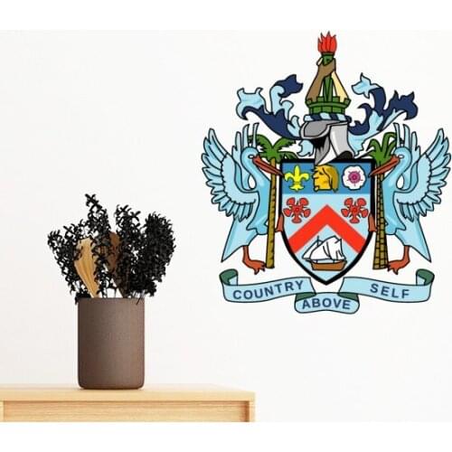 Saint Kitts and Nevis National Emblem Removable Wall Sticker Art Decals Mural DIY Wallpaper for Room Decal
