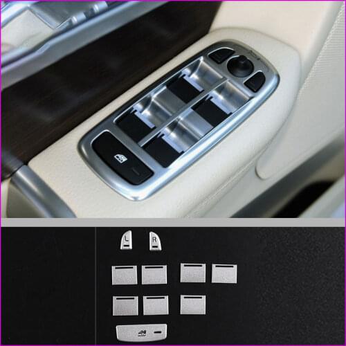 For 2012-2015 Jaguar XF Window Glass Lift Button Stickers Aluminum Alloy Sequin Interior Decoration Accessories 10set