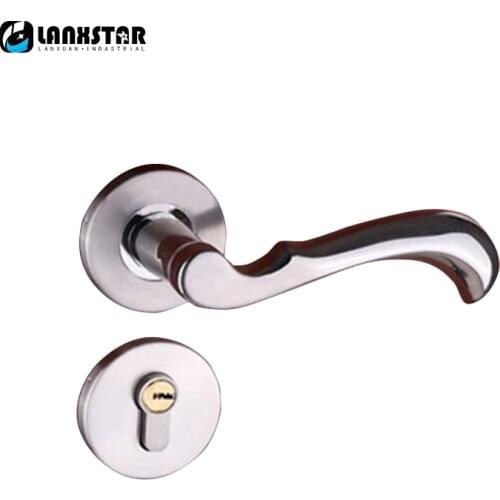 German Tech Design European Style Minimalist Wooden door Stainless Steel Handle Lock