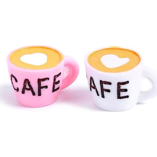 Newest 10pcs 15*25*19mm 3D Cute Coffee Cup Shape Resin Cabochons Charms Beads Ornament Accessories Girls Earring Necklace Decor