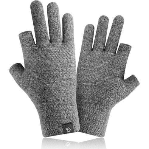 Winter Men Write Gloves Two Fingers Exposed Keep Warm Touch Screen Windproof Thin Driving Anti Slip Outdoor Fishing Male Guante