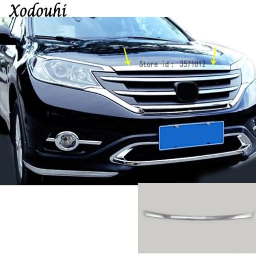 For Honda CRV CR-V 2012 2013 2014 2015 2016 car ABS front engine Machine grille grill upper hood stick lid trim lamp hoods 1pcs