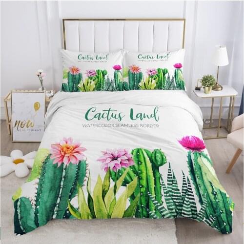 Nordic bedding set Duvet cover set pillow case 50x75 Bed linens Bed cover 220x240 140x200 150*200 Succulent cactus