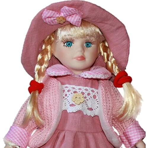 Prettyia 30cm Porcelain Doll Victorian Girl People Figures w/ Stand Kid Gift