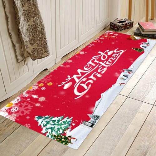 Christmas Non-Slip Hallway Carpet 3D Printed Living Room Long Floor Mats Washable Bathroom Rug Home Decor Mat Indoor Doormat