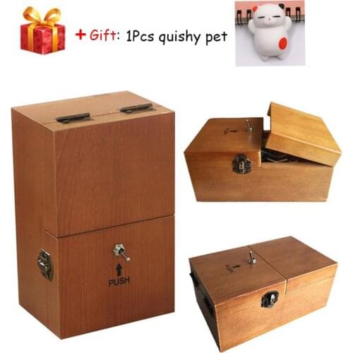 Assembled Funny Tricky Toys Turns Itself Off Useless Box Leave Me Alone Creative Machine Wood Box Geek Gifts or Desk Toys