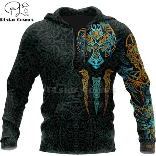 PLstar Cosmos Viking Warrior Tattoo New Fashion Tracksuit casual 3D Print Zipper/Hoodie/Sweatshirt/Jacket/Mens Women style-46