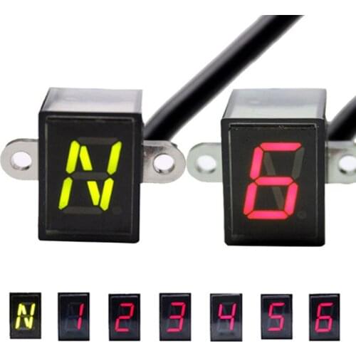 Universal Waterproof 5/6 Gears Motorcycle Speedometer Gear Indicator Plug & Play LED Display Sensor
