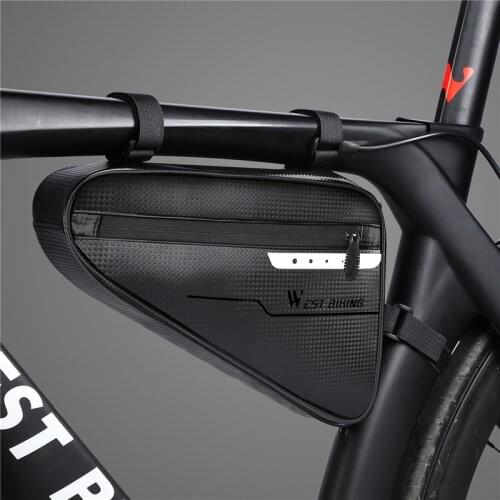 WEST BIKING Waterproof Cycling Tube Bags 3L MTB Road Bike Triangle Bag Cycling Frame Front Bags Repair Tools Pannier Bicycle Bag