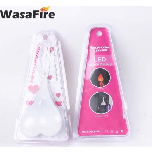 Wasafire Waterproof Silicone Bicycle Taillight Led Bike Light Cycling Balls Tail Light Heart Shape Rear Lamp For Night Warning