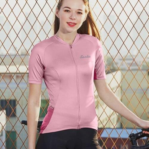 Santic Women Cycling Jersey Short Sleeve Road Bike Bicycle Jersey Pro Fit Short Sleeve Summer