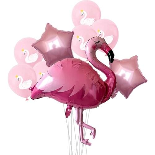 1 Set Flamingo Confetti Latex Balloons Hawaiian Tropical Summer Party Supplies Wedding Decoration Birthday Party Decor Balloons
