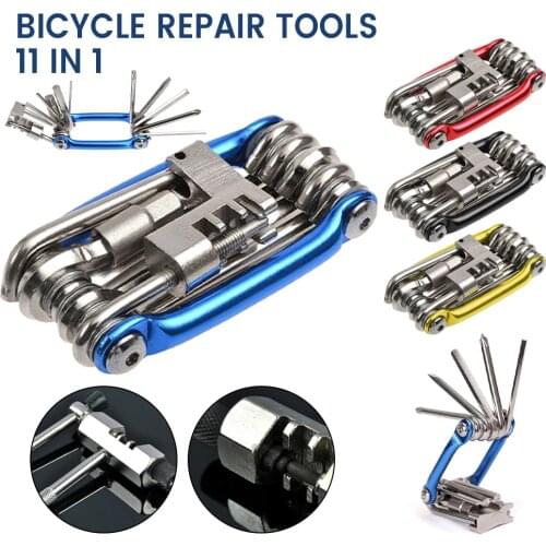 11 In1 Multi-functional Bicycle Repairing Set Bike Repair Hands Tools Set Wrench Screwdriver Chain Cutter Mountain Cycling Tools