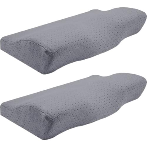 2Pcs Breathable Neck Pillow Support Women Sleep Bed Pillow with Velvet Cover