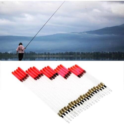 20Pcs Clear Waggler Fishing Floats Floating Tubes Stem Kits Tackle Accessories Plastic Hollow For Sea Rock Stream Lake Fishing