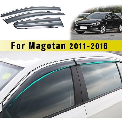 4pcs Car Smoke Window Sun Rain Visor Deflector Guard For Volkswagen VW Magotan B7 2011-2016 Accessories 4PC