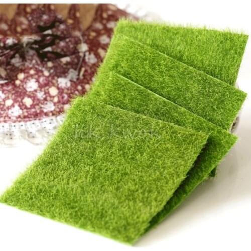 4pcs/lot Miniature Fairy Garden Lawn Resin Ornament DIY Decoration Crafts Fairy Home Decoration Green Lawn Home Garden Decor