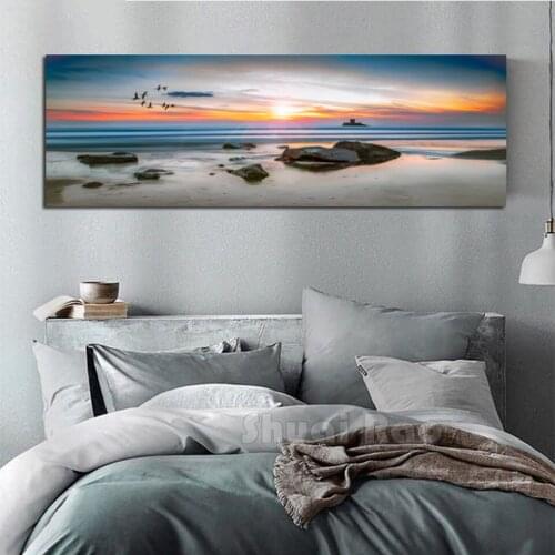 5D DIY Diamond Painting sunset Sea view Full Square Round Drill Embroidery ocean landscape Mosaic Needlework large Decor N952