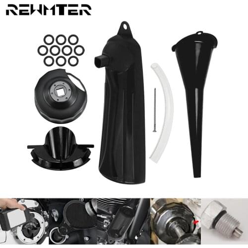 9" Crankcase Fill Funnel+Primary Case Oil Fill +Oil Funnel Cover End Cap Wrench &1105 Sealing O Ring For Harley XL Dyna Touring