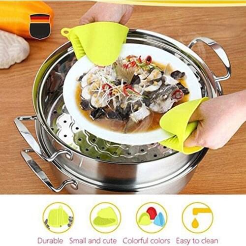 Aprince Microwave Oven Insulation Slip Non-Slip Thickening Finger Sleeve Silicone Gloves Kitchen Anti-Scalding Tray Oven