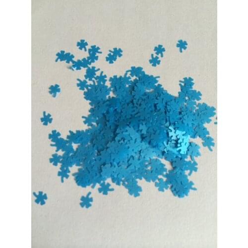 Free shipping Neon Blue solvent resistant clover glitters for gel nail polish Making