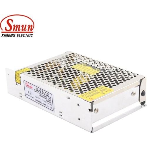 SMUN S-75-12 110V/220VAC to 75W 12VDC 6.3A Single Output Switched Mode Power Supply