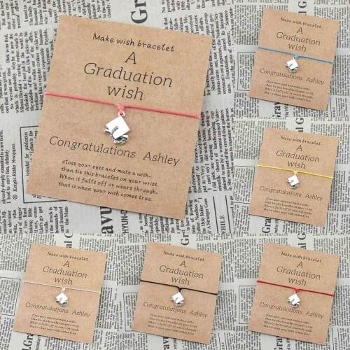 Graduate Graduation Charm Bracelet Graduation Bracelet Trencher Cap Square College Cap Bracelet Women Men Graduation Gift