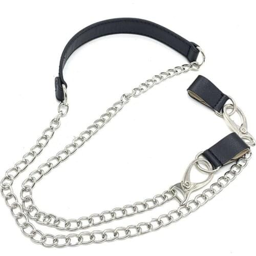 1 Piece o Bag Long Black White Metal D Buckle PU Leather Clip Closure Shoulder Chain Strap For Obag Pocket Handbag