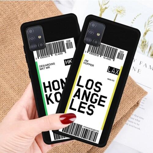 Hot Air Ticket Travel New York Los Phone Case for Samsung M31S M51 M10 M20 M30S M40 A80 A90 A81 A91 National Entry Permit Cover