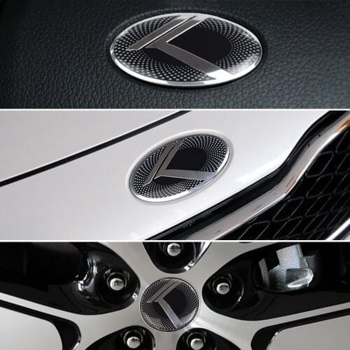 Black 3D K Logo Flight Car Emblem Sticker Front Grille + Trunk Rear Badge Decal For KIA K5 2011-2013 Optima Forte 2009-2014