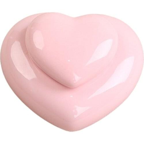 D0AC Heart Shaped Keepsake Cremation Urn for ashes, Ceramic Small Urns for Keeping Ashes at Home,Sharing Mini Urns with Siblings