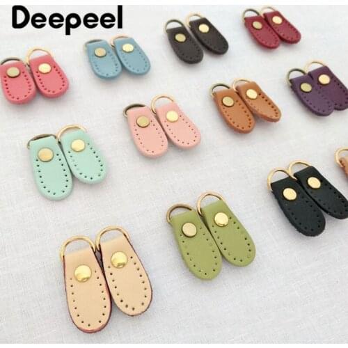 Deepeel 10pcs 13X34mm Luggage Side Clamp Leather Buckle Bag Strap Hang Hook DIY Zipper Puller Manual Purse Sewing Accessories
