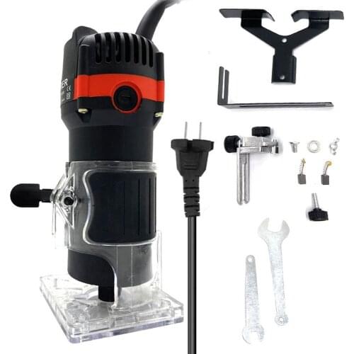 Woodworking Electric Trimming Machine Electromechanical Wood Milling Engraving Slotting Machine Brush Motor Wood Router