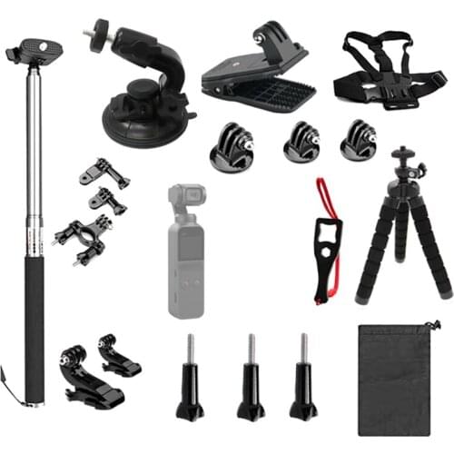 For Dji Osmo Pocket Mount Extension Selfie Stick Storage Bag Case Accessory Set Adapter