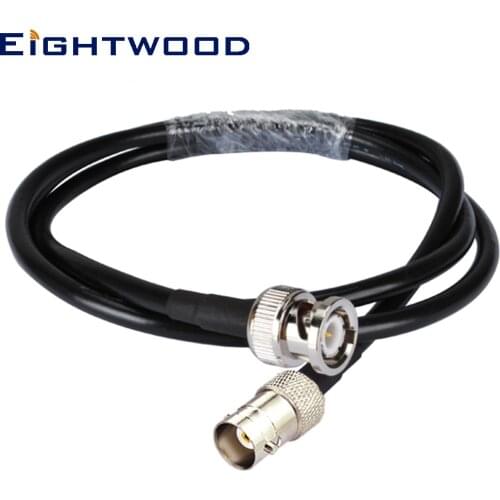Eightwood BNC Cable Male to Female RG58 Coaxial 100cm Connector Pigtail Jumper Extension for Two Way Ham Radio Antenna Adapter