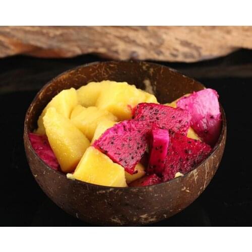 Natural Coconut Bowl Spoon Set Creative Coconut Shell Fruit Salad Noodle Rice Bowl Environmental Wooden Bowl Kitchen Tableware