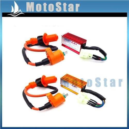 Racing Ignition Coil + 6 Pin Wires AC CDI Box For Chinese GY6 50cc 125cc 150cc Engine ATV Quad Go Kart Moped Scooter