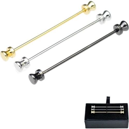 Mans Shirt Collar Needle Mens Exquisite High Quality Copper Tie Pins Button Simple One-word Threaded Buckle Classic Gifts