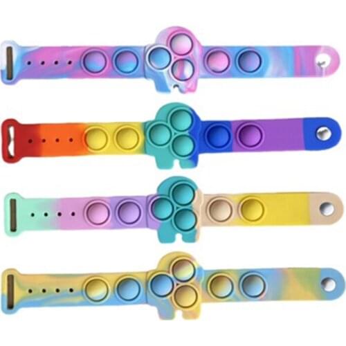 Popits among in us push bubble Fidget Поп ит toy soft bracelet decompression squeeze sensory toy anti relief gift for children