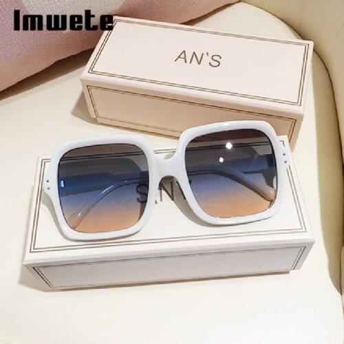 Imwete Square Sunglasses Women men 2021 Retro Brand Gradient Oversized Sun Glasses Outdoors UV400 Big Frames Sunglass Ladies
