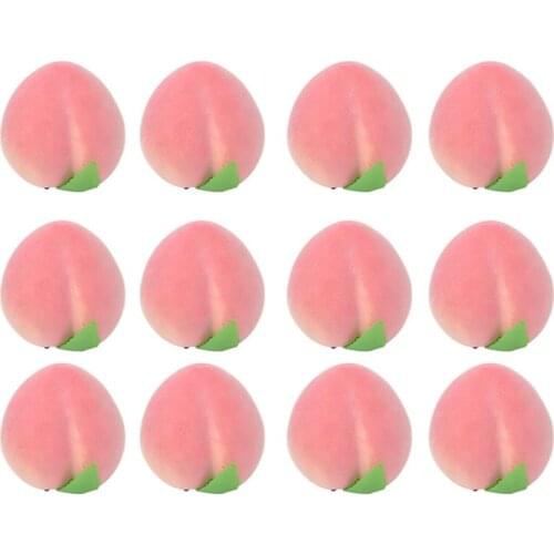 12PCS Artificial Simulation Peaches Foam Peaches Decoration Fake Fruit For Home Decor Imitation Artificial Peaches Decoration