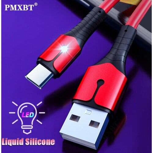 USB Type C Cable Mobile Phone Charger Type-C Data Cord For XiaoMi MI 6 Redmi Note 8 Pro Huawei P30 Pro P40 Mate 30 LED USBC Wire